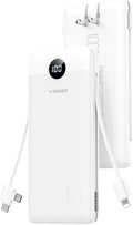 VEGER AC Wall Plug Portable Charger, 10000mah Slim Portable Charger Built in by VEGER