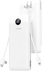 VEGER AC Wall Plug Portable Charger, 10000mah Slim Portable Charger Built in by VEGER