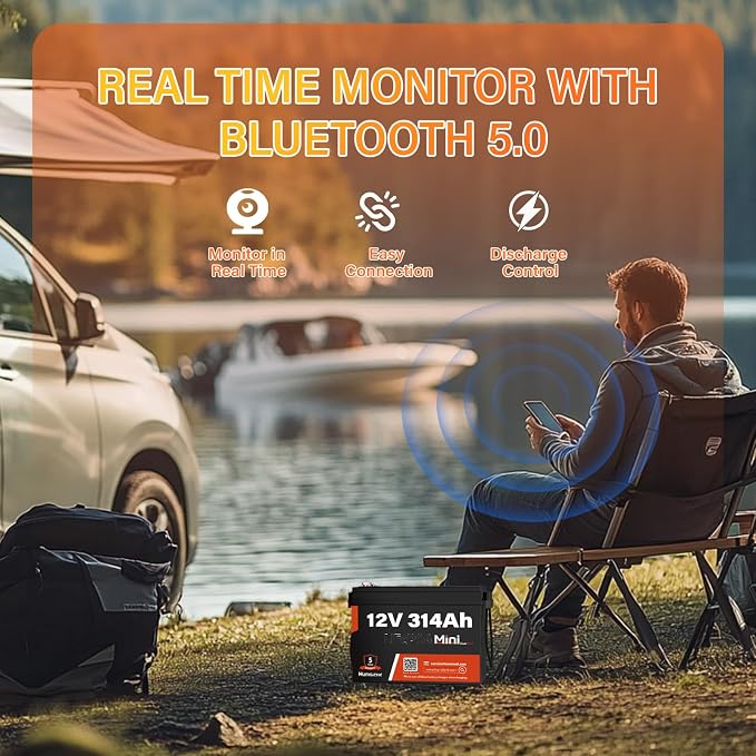 12V 300Ah LiFePO4 Lithium Battery Bluetooth MINI, Max. 4190Wh Energy, EV A+ - Image 8