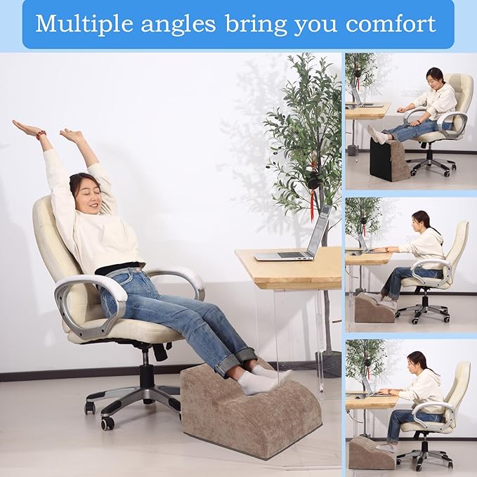 Foot Rest for Under Desk at Work.Multifunctional 3-Tier Foot Stool, - Image 5