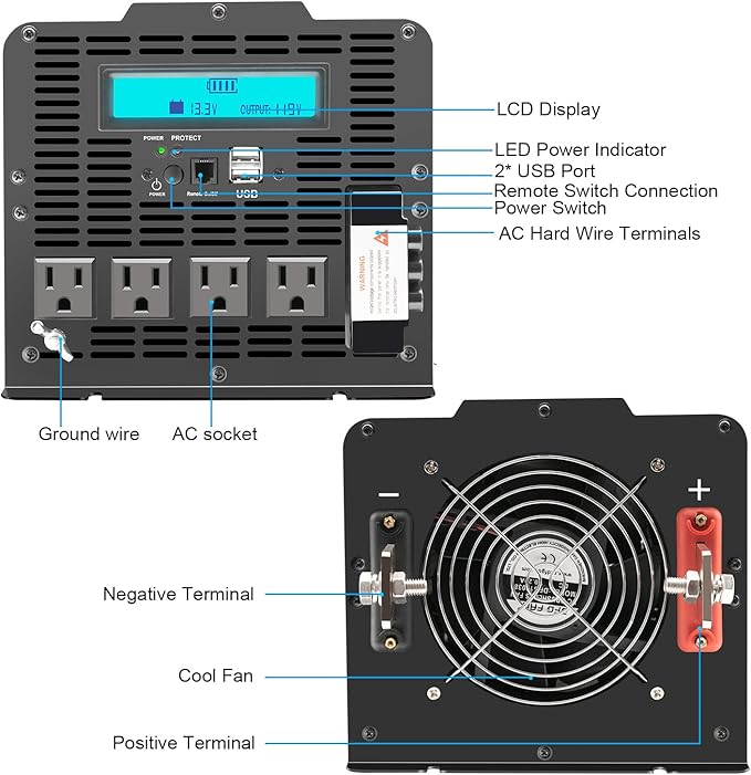 Power Inverter 5000 watt 12v to 110v /120V Inverter - Image 2