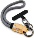 Handmade Cowhide Leather Phone Wrist Strap, Universal Adjustable Key Lanyard by Rongboer