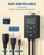 DEWENWILS Repeat Cycle Digital Timer, Interval Timer Outlet, Infinite/Day/Night - Image 7