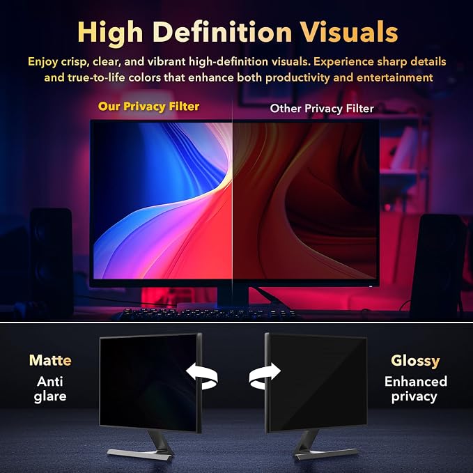 Magnetic 2 Pack Invisible Hidden Design Computer Privacy Screen Filter 24 Inch - Image 5