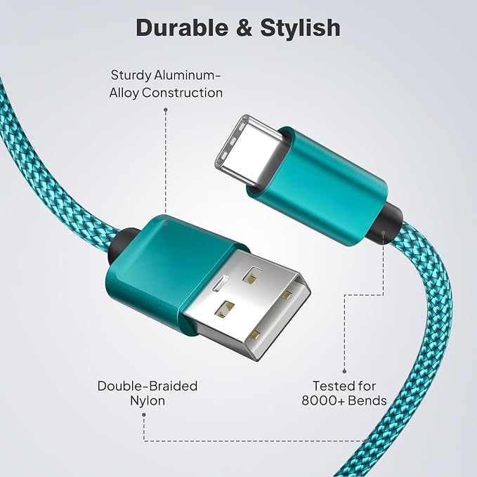 Elebase USB C Car Charger Cable 3 Pack 1.5/3.3/6.6FT, USBC Charging Cord - Image 4