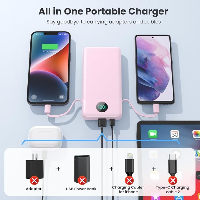 Portable Charger 13800mAh Slim USB C Power Bank - Image 7