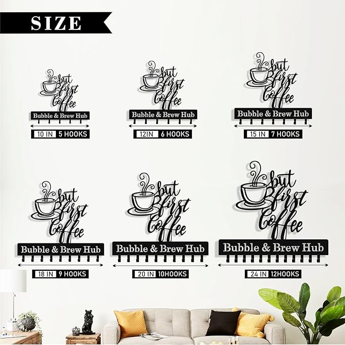 Personalized Coffee Key Holder Wall Mount, Custom Metal Key Rack Key Holder - Image 6