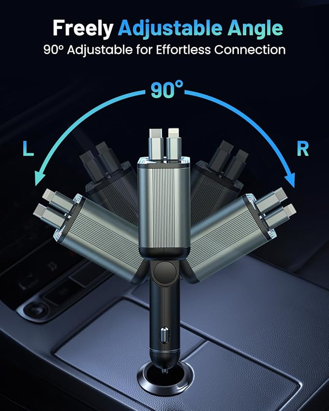 4 in 1 Retractable Car Charger - Image 7
