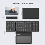 Foldable Bluetooth Keyboard, Portable Full Size Folding Keyboard - Image 7