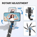 Selfie Stick Tripod, All in One Extendable & Portable iPhone Tripod Selfie Stick - Image 4