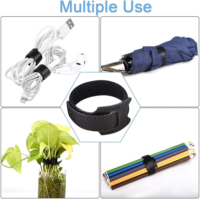 60 PCS 6 Inches Reusable Cable Ties, Adjustable Cord Straps Wire Organizer Cord - Image 5