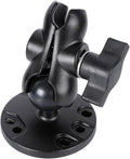 1" Ball Double Socket Arm with AMPS Hole Round Plate Base, Aluminum Alloy by Unknown