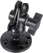 1" Ball Double Socket Arm with AMPS Hole Round Plate Base, Aluminum Alloy by Unknown