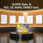 Power Queen 12V 100Ah Group 24 LiFePO4 Battery, 1280Wh Lithium Battery - Image 9