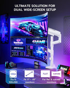 Vertical Dual Monitor Mount for 17-49 Inch Ultrawide Heavy Duty Curved Screen - Image 2