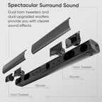 Sound Bar for Smart TV, 80W 2.0 Channel Detachable Soundbar - Image 2