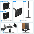 MOUNTUP Universal Speakers Stands Pair 34" to 43.3" Height Adjustable Holds - Image 8