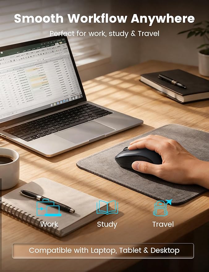 WisFox 2.4G Wireless Mouse for Laptop, Ergonomic Computer Mouse - Image 10