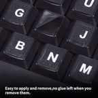 2PCS English Keyboard Letters Replacement Stickers, Large Print Bold White Font - Image 4
