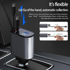 Retractable Car Charger，4 in1 Fast Car Phone Charger - Image 2