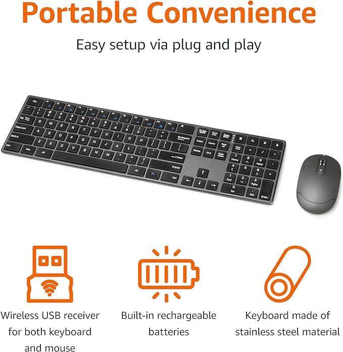 Amazon Basics Ultra Premium Wireless Keyboard and Mouse Combo - Image 2