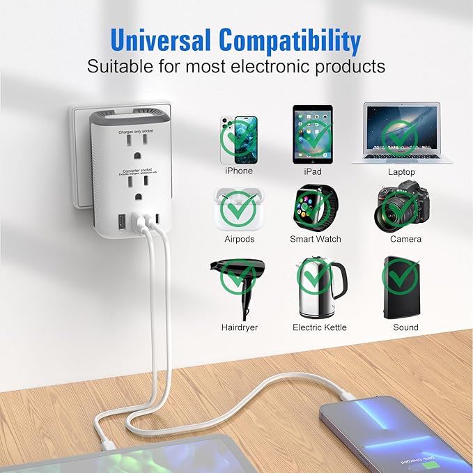 Voltage Converter Us to Europe, 220v to 110v Power Adapter, European Plug Power - Image 5