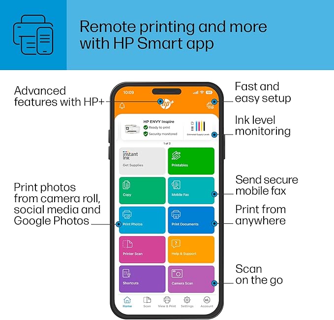 HP ENVY Inspire 7955e Wireless Color Inkjet Printer, Easy setup, Mobile printing - Image 9