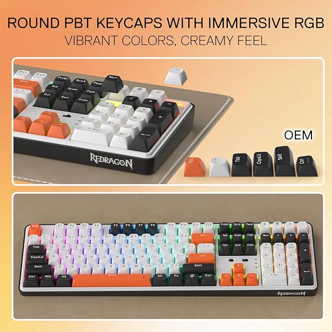 Redragon K689 PRO Wireless Gasket RGB Gaming Keyboard, 108 Keys Mechanical - Image 6