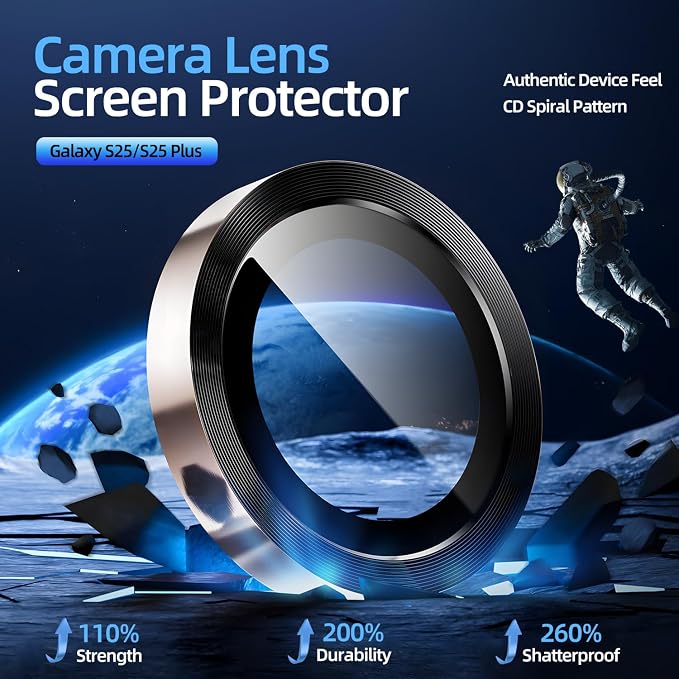 X-it Camera Lens Protector for Samsung S25 Plus, 9H Tempered Glass, Independent - Image 2