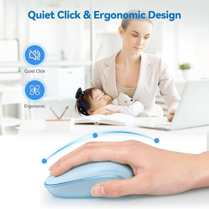 TECKNET Wireless Mouse, 2.4G Quiet Computer Mouse - Image 4