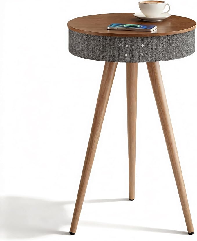 R1 Smart Side Table with Bluetooth Speaker & Wireless Charging by Coolgeek