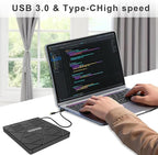 External CD/DVD Drive for Laptop, 8-in-1 USB3.0 DVD Player, Compatible Windows - Image 4