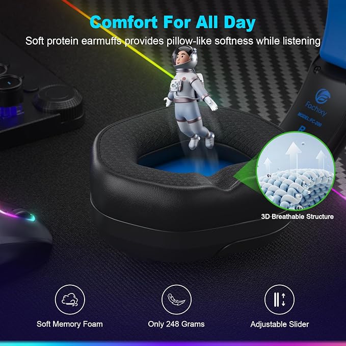 FC200 Wireless Gaming Headset for PS5, PS4-2.4GHz USB Foldable Headphones - Image 6
