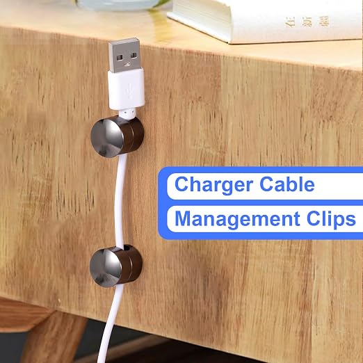 1 Sets Charger Holders for Cords, Adhesive Metal Cord Clips, Cable Management - Image 4