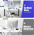 Under Desk Cable Management Tray 2 Pack, Xpatee Wire Management No Screws - Image 3