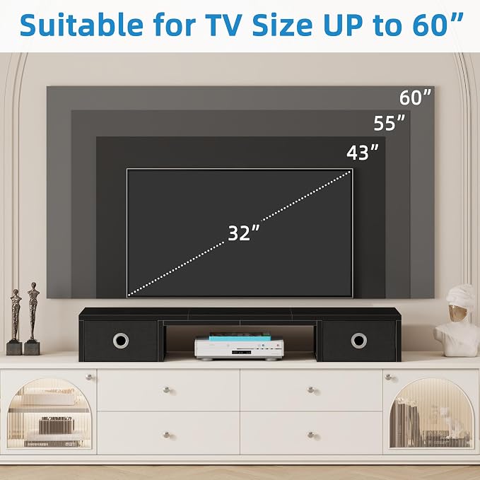 45" Large TV Riser with Fabric Drawers - Image 5