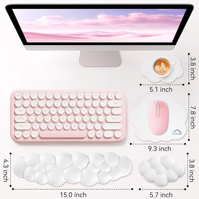 Cloud Wrist Rest for Computer Keyboard, 4-in-1 Memory Foam Leather Cloud - Image 7