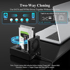 M.2 NVMe & SATA HDD Docking Station, 10Gbps USB3.2 Gen2 SSD Cloner - Image 4