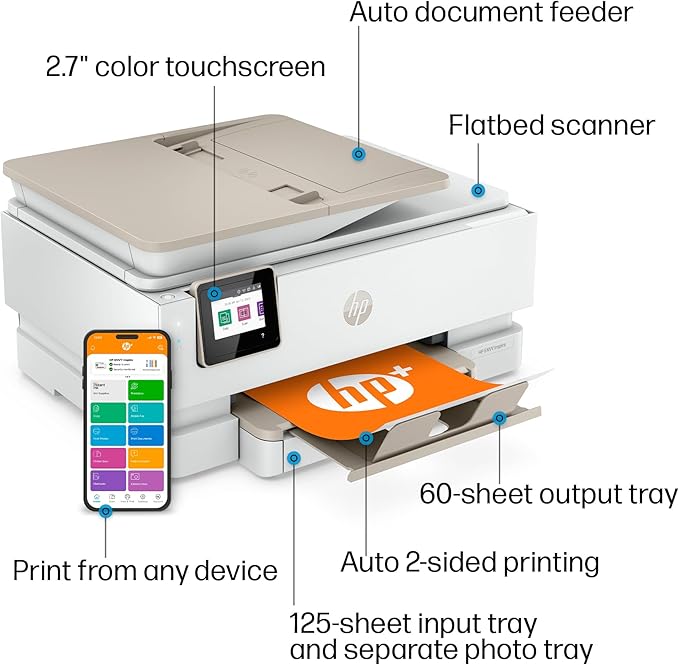 HP ENVY Inspire 7955e Wireless Color Inkjet Printer, Easy setup, Mobile printing - Image 3