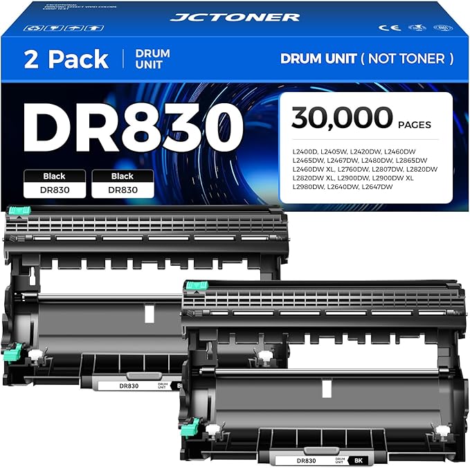 DR830 Drum Unit 2-Pack Replacement by JCTONER
