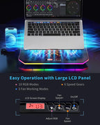 Laptop Cooling Pad, KeiBn RGB Lights Laptop Cooler 6 Fans - Image 3