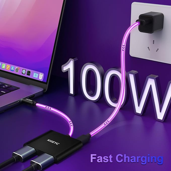 USB C to Dual HDMI Adapter 4K@30Hz, USB C Hub Multiport Adapter - Image 3