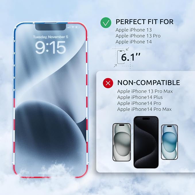 Screen Protector for iPhone 16e/14/13Pro/13-2 Pack - Image 2