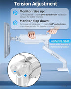 Single Monitor Mount for 22 24 27 32 inch Screen, Gas Spring Arm Holds 4.4-22 - Image 6