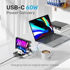 Unitek USB C Charging Station for Multiple Devices Apple, 120W 6 Port Charging - Image 3