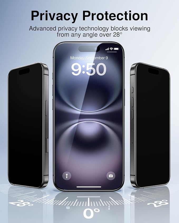 SMARTDEVIL 2 Pack for iPhone 16 Plus Privacy Screen Protector, Military Grade - Image 3