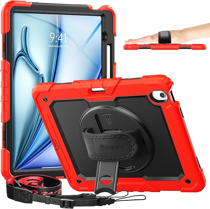 timecity for iPad Air 13 Inch Case M3 2025/ M2 2024, 360° Rotating Stand by Timecity