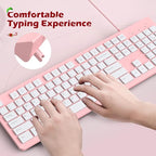 Computer Keyboard Wired, Plug Play USB Keyboard, Low Profile Chiclet Keys - Image 6
