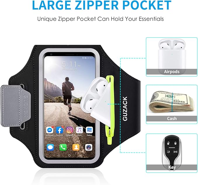 GUZACK Running Armband for iPhone 16 Pro 15 14 13 12 11 Pro Max/Plus/XR/XS - Image 2