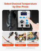 VEVOR Hot Air Rework Station, 700W Digital Display SMD Rework Station, - Image 4